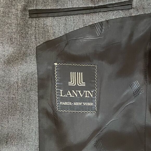 Lanvin Paris Men’s Vintage Wool Single Breasted Blazer Suit Jacket Size 40 R - Picture 4 of 9